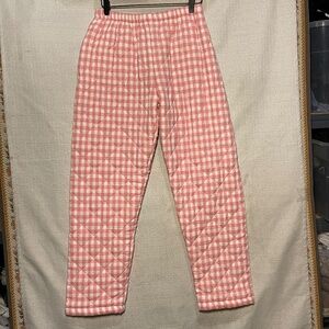 Bublegum Pink Gingham Quilted Checkered Women's Pants
